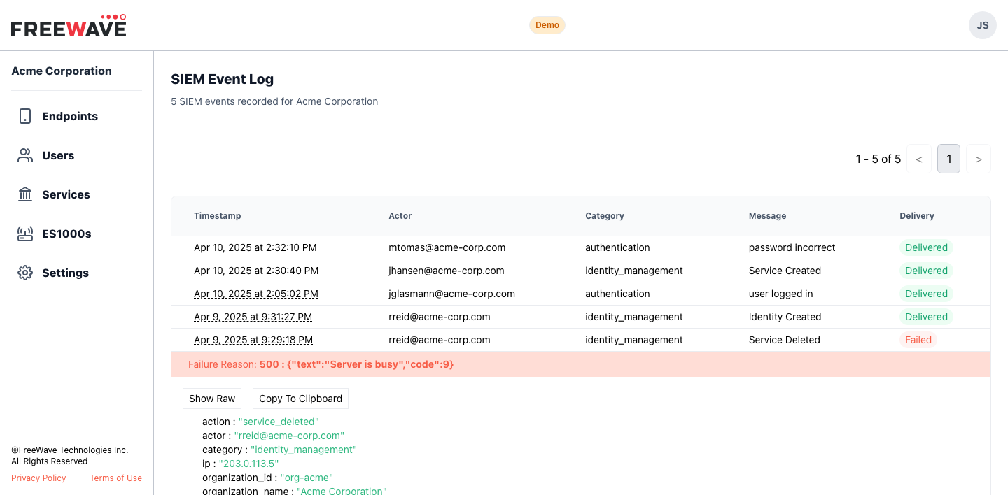 SIEM Event Log